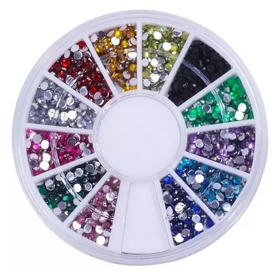 image 1 of Nail Manicure Art Design Decoration Detail Gems Crystal Rhinestones Studs Kit | Multi