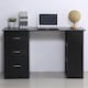 image 6 of HOMCOM 120cm Computer Desk PC Table Workstation w/ 3 Shelf & Drawers Black