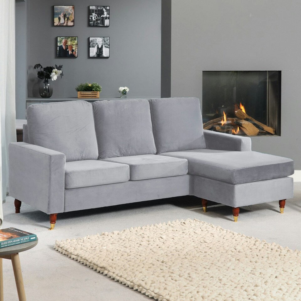 image 1 of Hendrick Reversible Corner Sofa - Grey