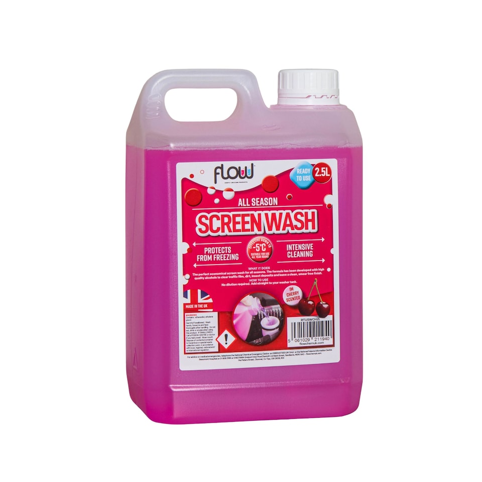 image 1 of 2.5L Cherry Scented Smear Free Windscreen Washer Fluid For All Vehicles