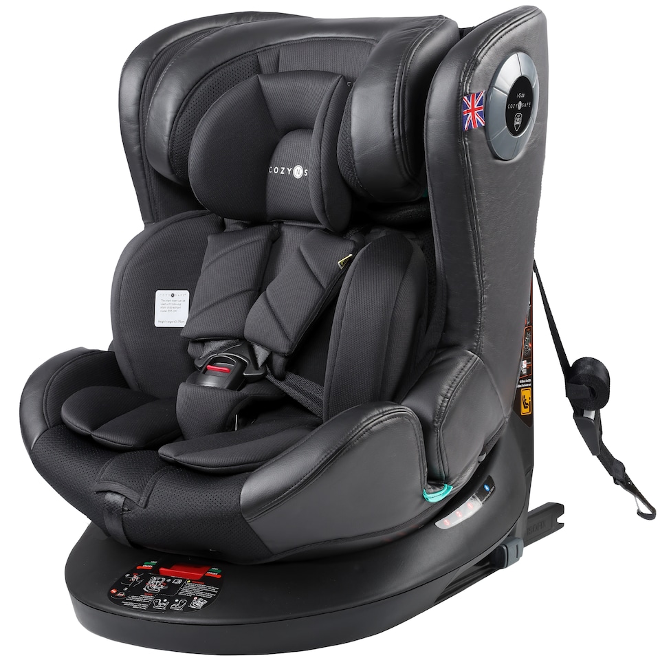 image 1 of Cozy N Safe Comet+ i-Size 360 Rotating Car Seat 40-150cm, ISOFix & Top Tether, Extended Rear & Forward Facing, Side Impact Protection, Adjustable Headrest, Birth to 12 Years (Jet)