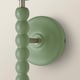 image 6 of ValueLights Bobbin Green Wall Light with Blue Trim Scallop Shade | Green
