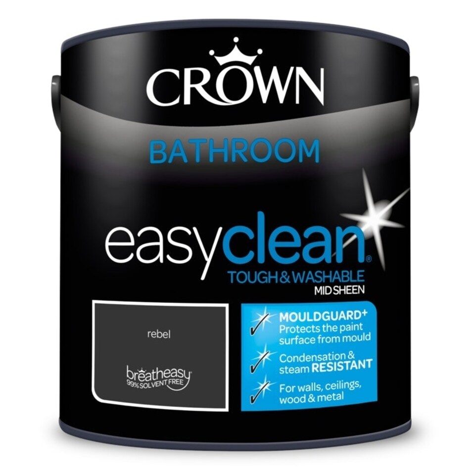 image 1 of Crown Easyclean Bathroom Mid Sheen 2.5L Rebel