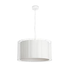 Linda 1 Light Round Ceiling Pendant White with Shade, E27
