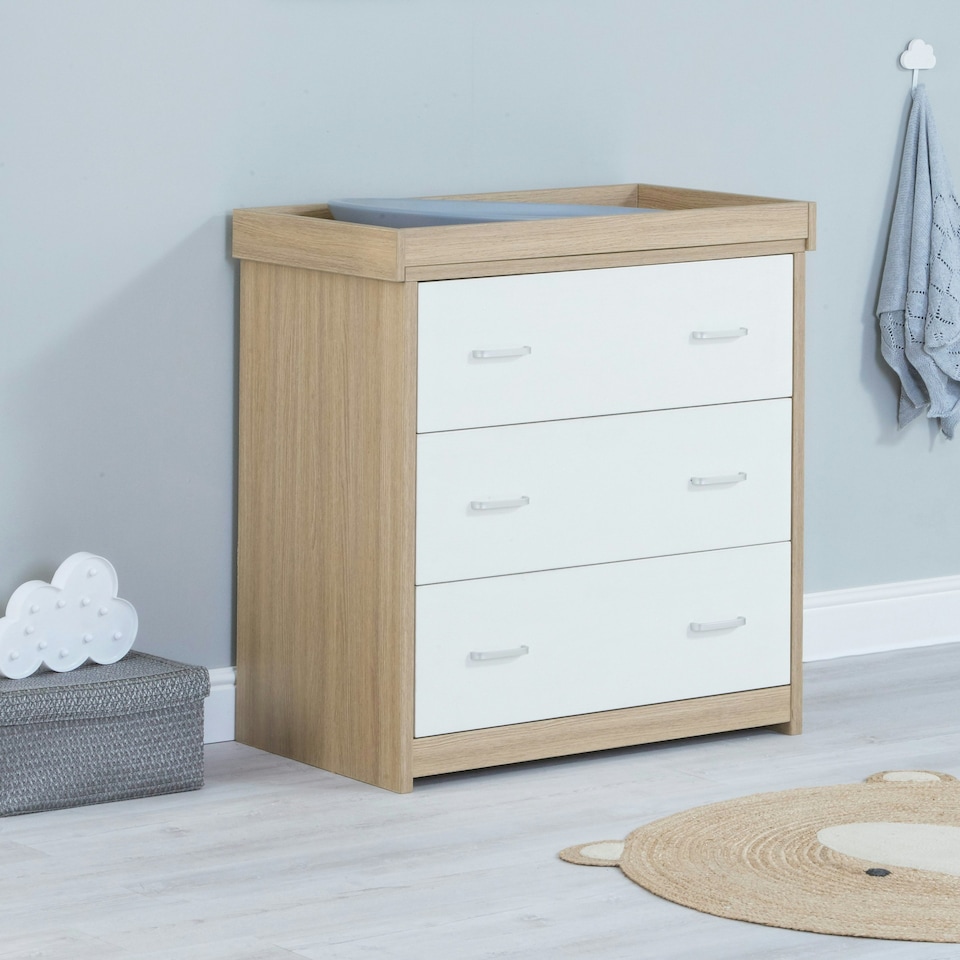 image 1 of Babymore Luno Veni Chest Changer - White Oak