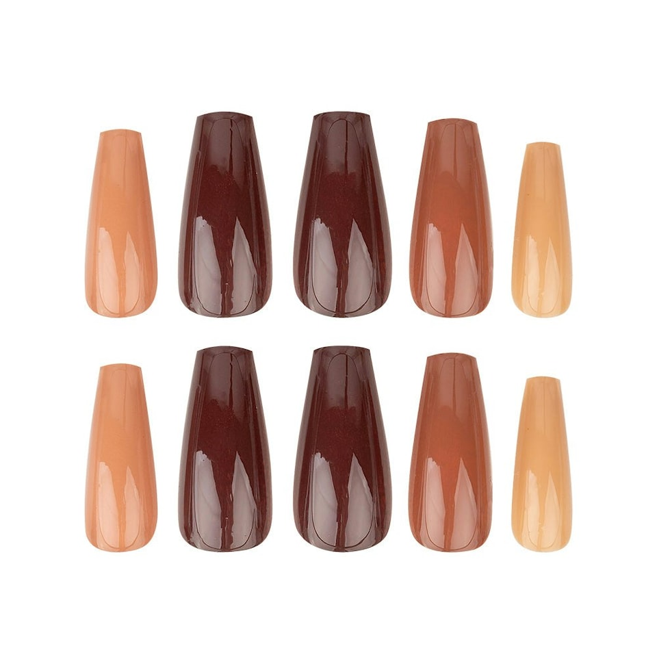 image 1 of Nail HQ Long Coffin Mixed Nudes
