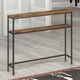 image 3 of Industrial Slim Console Table With 2 Shelves Rustic Brown Brown