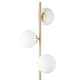 image 4 of Satin Brass Floor Lamp with Opal Globe Shades Bronze