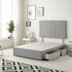 image 1 of Texas Divan Bed Base with 2 Drawers & 30 Inch Headboard Linen Fabric | Silver | Silver