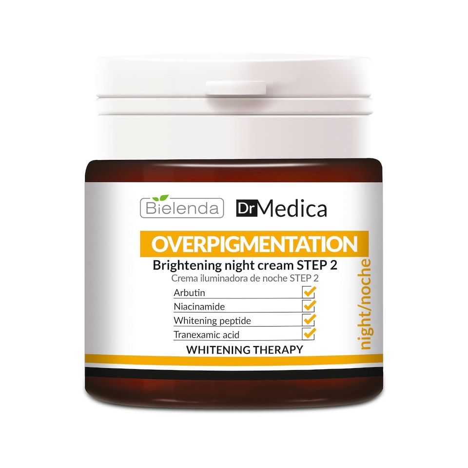 image 1 of Bielenda Dr Medica Overpigmentation Brightening Night Cream STEP 2 with Arbutin Niacinamide & Whitening Peptide 50ml
