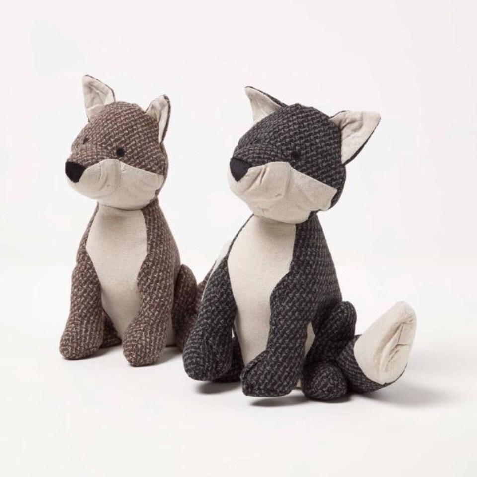 image 1 of Homescapes Fox Door Stop - Set of 2 - Animal Door Stops