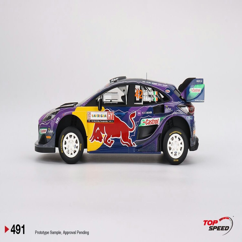 image 1 of Ford Puma Rally1 No.42 M-Sport Ford WRT 2022 Rally Italia Sardegna 2nd Place 1:18 Scale TSM TS0491