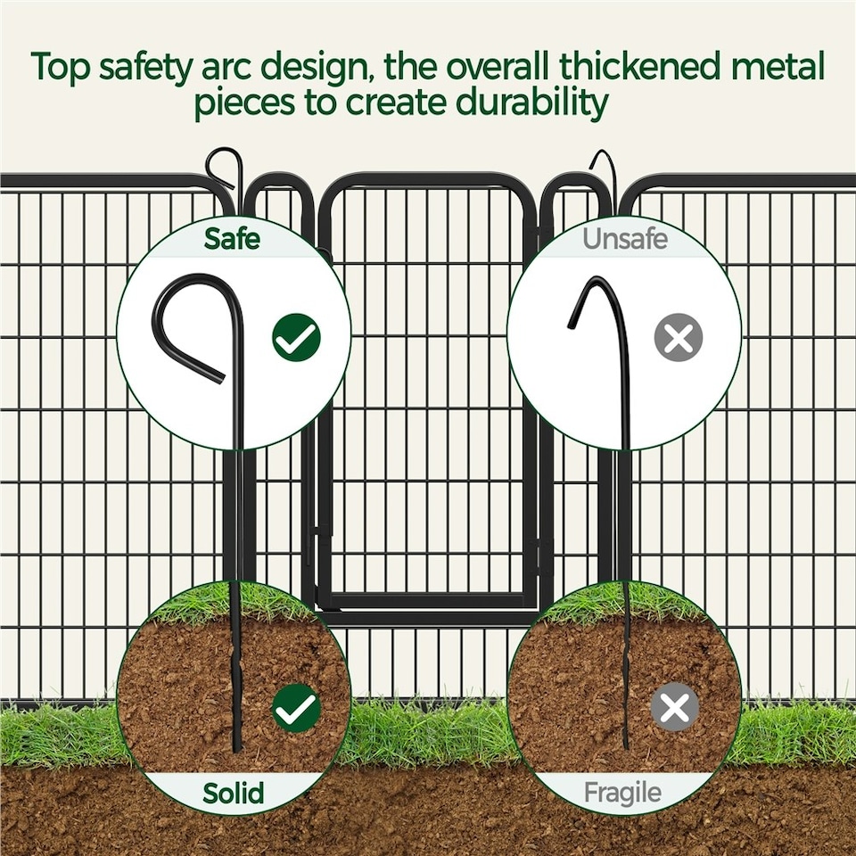 image 1 of Yaheetech 8-Panel Metal Dog Playpen, 68 × 100 cm Black
