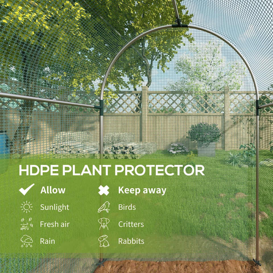 image 1 of Outsunny Fruit Cage, Plant Protection Tent, 1.2 x 2.4 x 1.9m, Green
