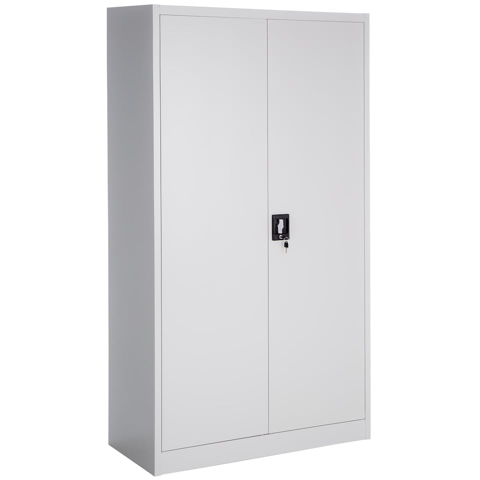 image 1 of Filing Cabinet Set - 5 height-adjustable shelves, lockable doors | Grey | grey | 40 x 90 x 180 cm | 2