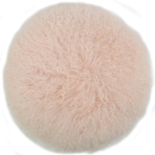 SNUGRUGS Mongolian Sheepskin Cushion - Round - 40cm | Pink | Round 40cm