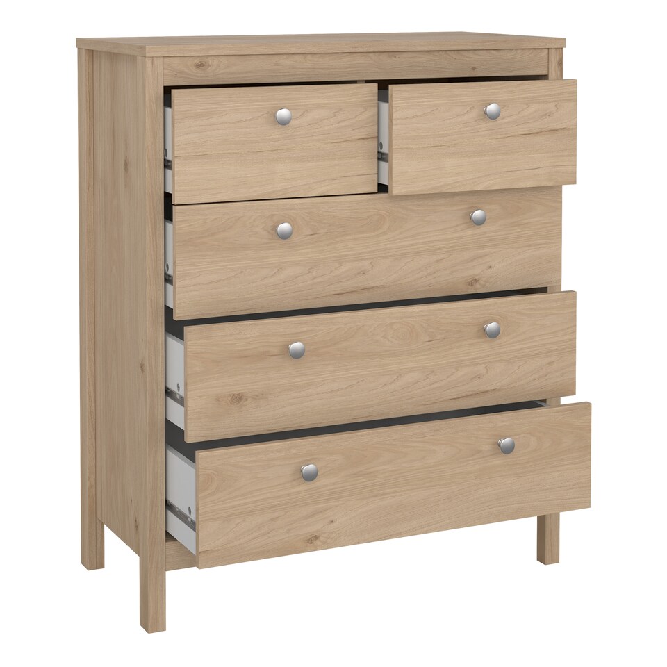 image 1 of Madrid Chest 3+2 Drawers in Jackson Hickory Oak