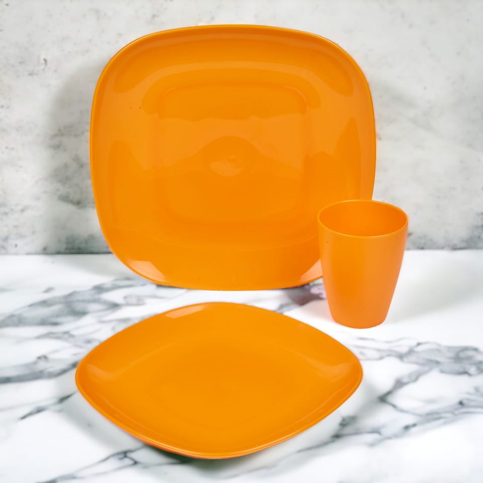 image 1 of 18pc Plastic Dinner Set | Multi | 1