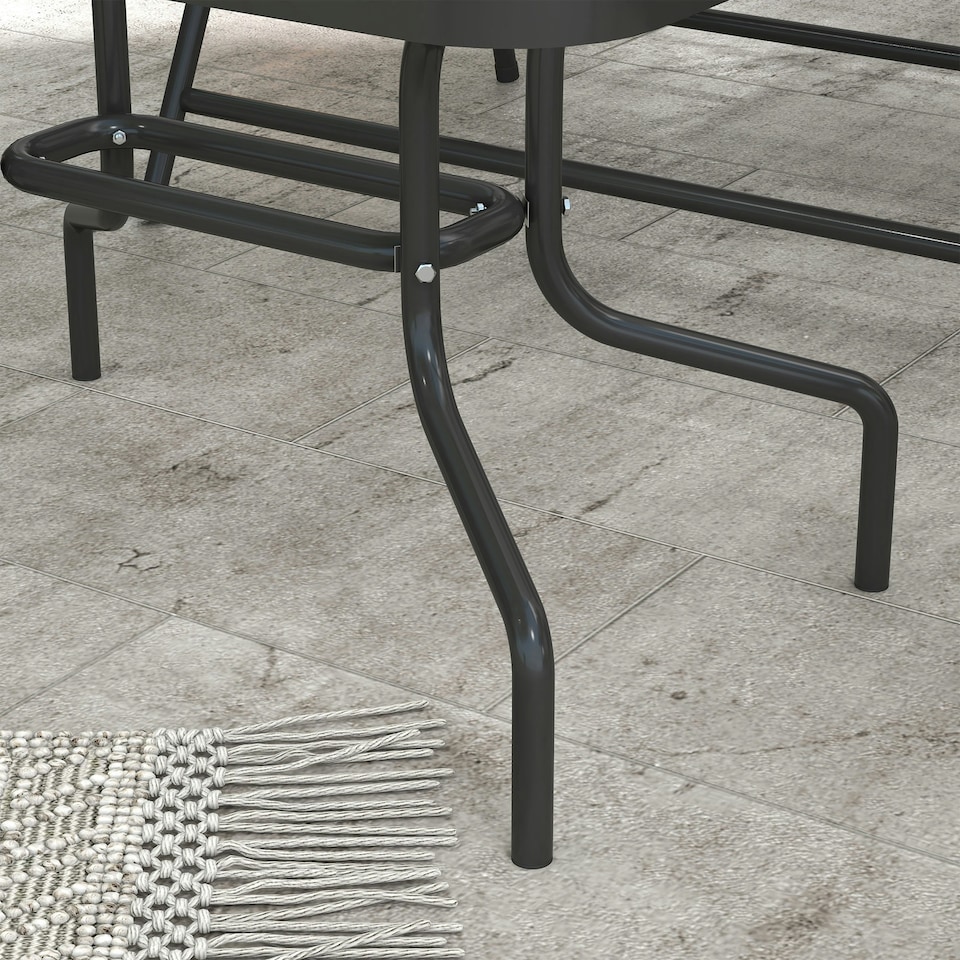 image 1 of Outsunny Patio Furniture Set, Garden Set w/ Table, Foldable Chairs, a Loveseat