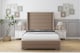 image 1 of Sloomy Sterling Mink Plush Bed Frame With Mattress With 50"  Upholstered Wingback Headboard 4' Small Double