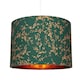 image 2 of Modern Forest Green Cotton Fabric 10" Shade with Copper Foil Floral Decoration | Green | Forest Green | 1