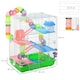image 5 of Pawhut 5 Tier Hamster Cage Carrier Habitat w/ Exercise Wheels, Green