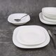 image 8 of White Opal Glass Dinner Set Plates Soup Bowls Dinnerware | White | Hudson Square - 12 Pcs | 12