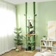 image 2 of PawHut Cat Tower 225-255cm Adjustable with Sisal Posts Hammocks, Green