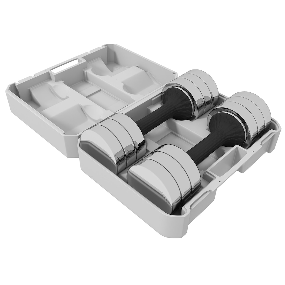 image 1 of SPORTNOW Adjustable Dumbbells Weights Set with Storage Box, 10kg x 2