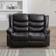 image 7 of Seattle 2 Seater Manual High Back Bonded Leather Recliner Sofa (Brown)