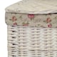 image 2 of Small Corner White Wash Laundry Basket with a Garden Rose Lining Multi | Garden Rose