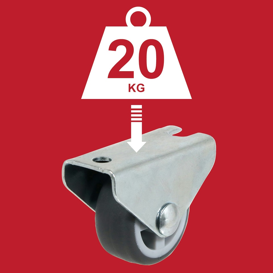 image 1 of SPARES2GO Castor Wheel Trolley Wheels Caster 32mm 1'' Mini + Screws Rubber Fixed x 4