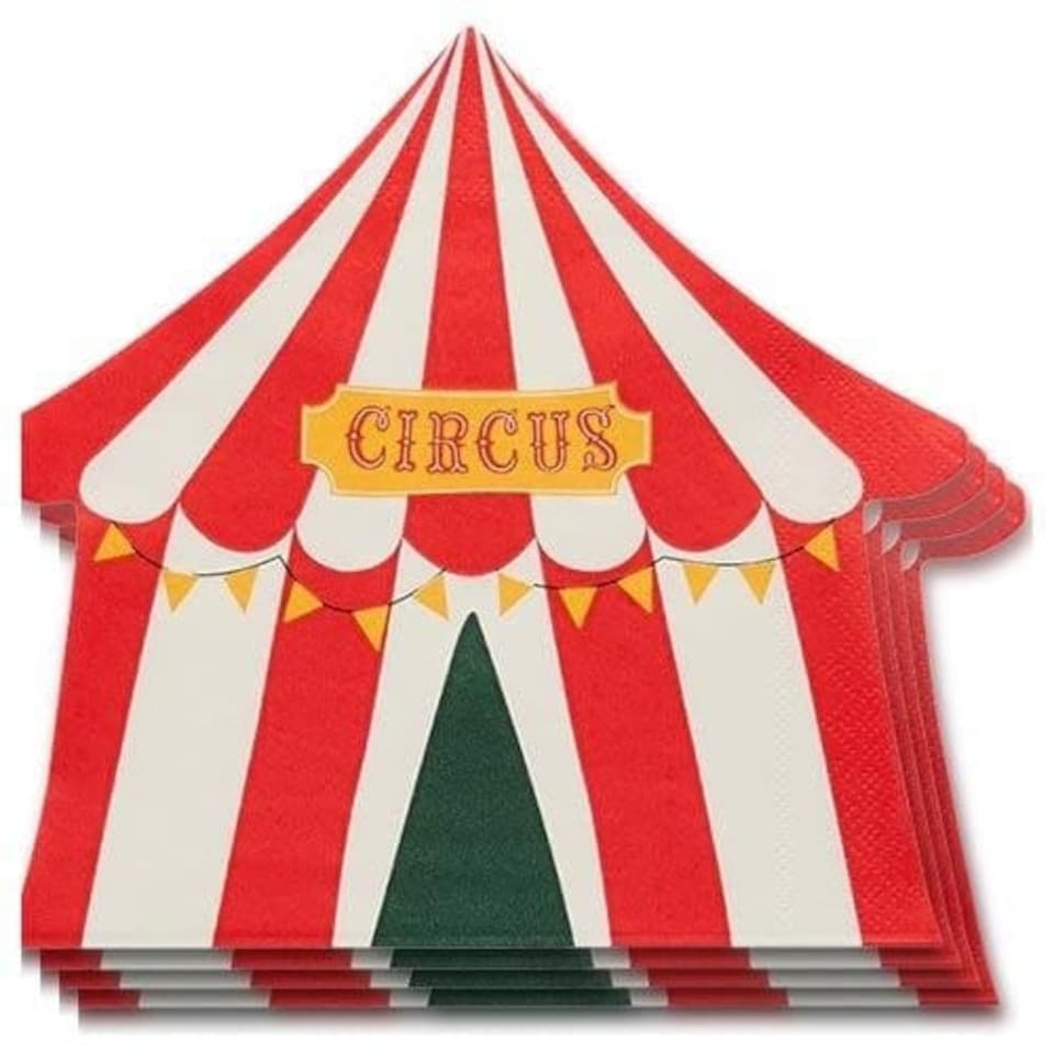image 1 of Circus Tent Luncheon Paper Napkins 3 Ply 32cm - Pack of 16 | Multi