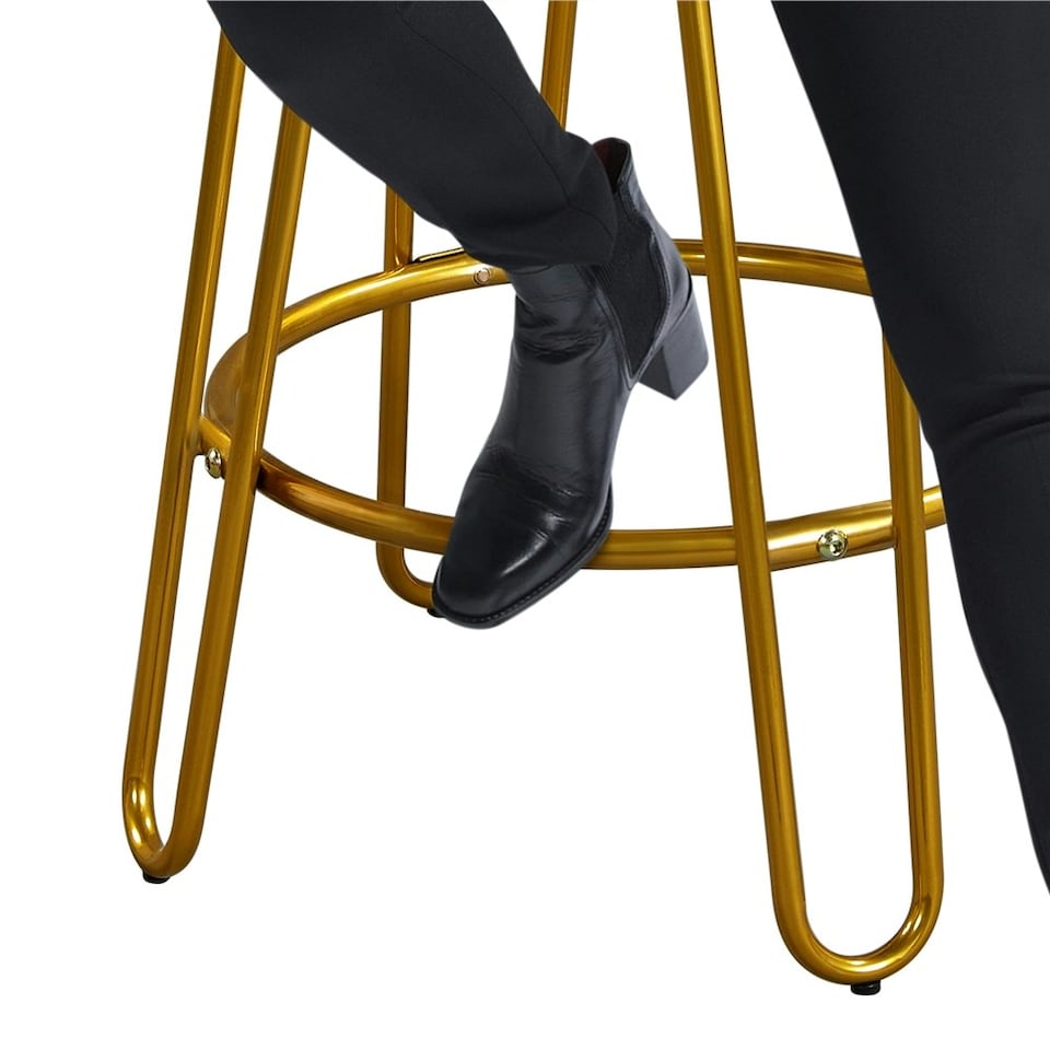 image 1 of Yaheetech 67 cm Tall Upholstered Velvet Counter Stools Black