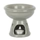 image 3 of Something Different Ceramic Deep Bowl Oil Burner - Grey - 12cm x 13cm x 13cm