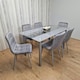 image 5 of Dining Table Set with 6 Chairs Dining Room, and Kitchen table set of 6 Clear