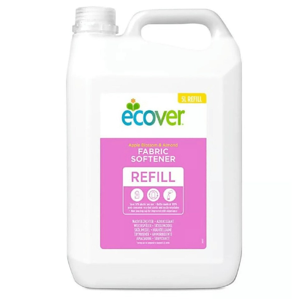 image 1 of 5L ECOVER 5 Litre Fabric Softener 166 Wash Apple Blossom & Almond Refill