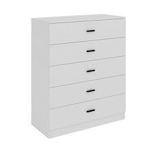 White 5-Drawer Chest Cabinet | Black | 1