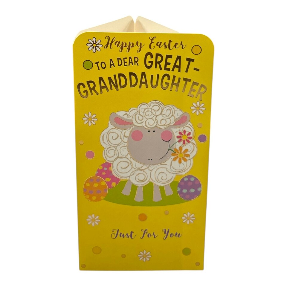 image 1 of To A Dear Great Granddaughter Cute Easter Money Wallet Card