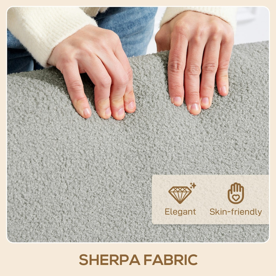 image 1 of HOMCOM 2 Seater Sofa, Fabric Modern Loveseat for Living Room, Grey | Multi | Two Seater