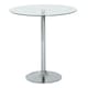 image 2 of HOMCOM Round Bar Table, Modern Dining Table with Tempered Glass Top and Steel Frame for 2, Easy Assembly for Breakfast Bar, Dining Room, 70 x 70 x 74.5cm, Clear