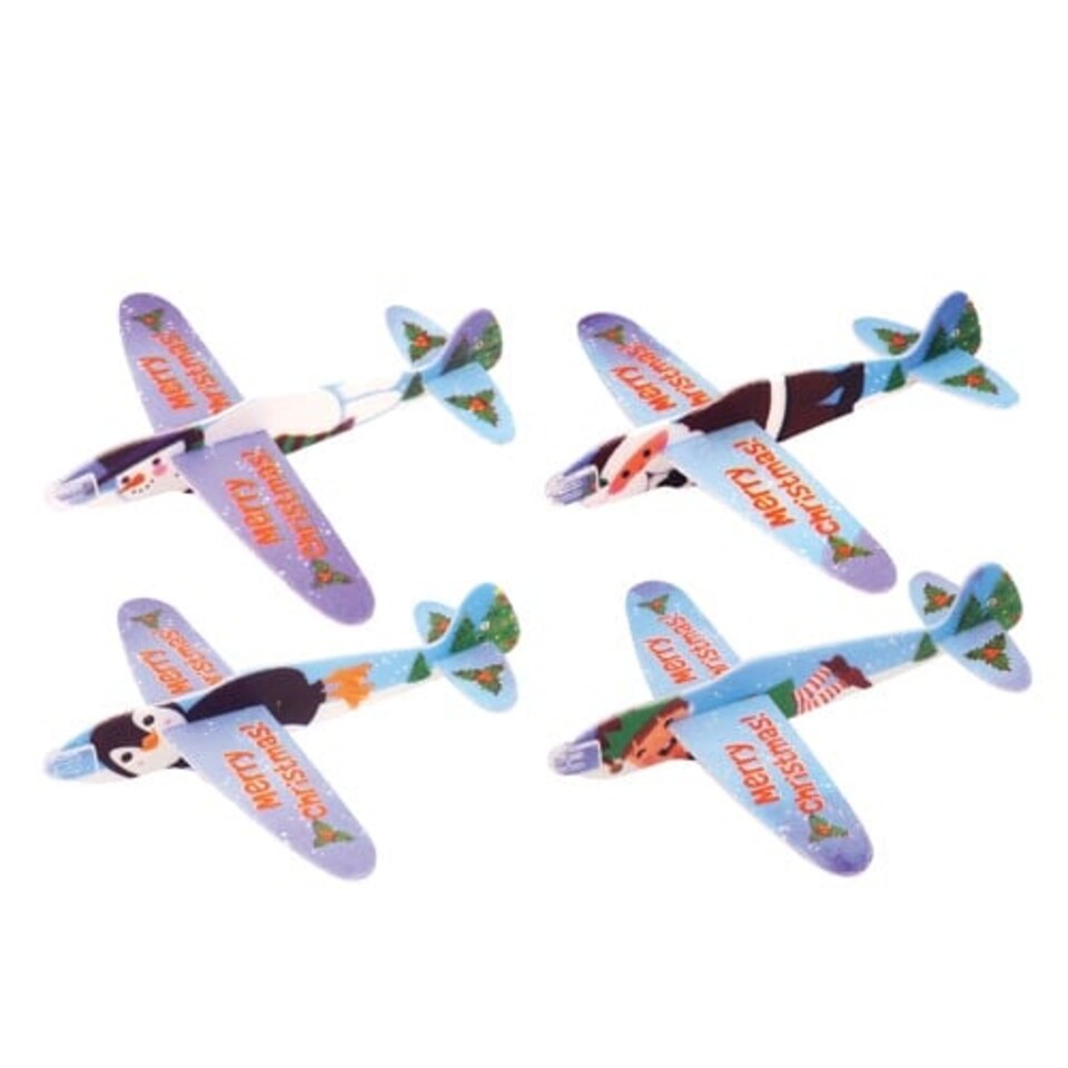 Assorted Christmas Characters Flying Glider Toy 17cm