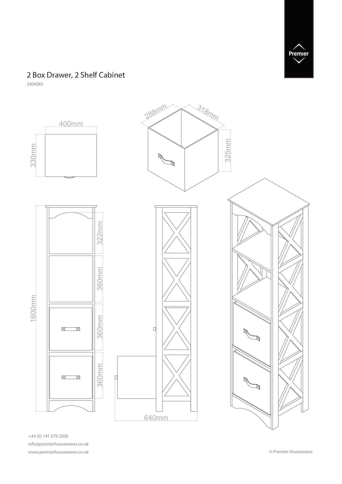 image 1 of 2 White Black Box Drawers Storage Unit | White