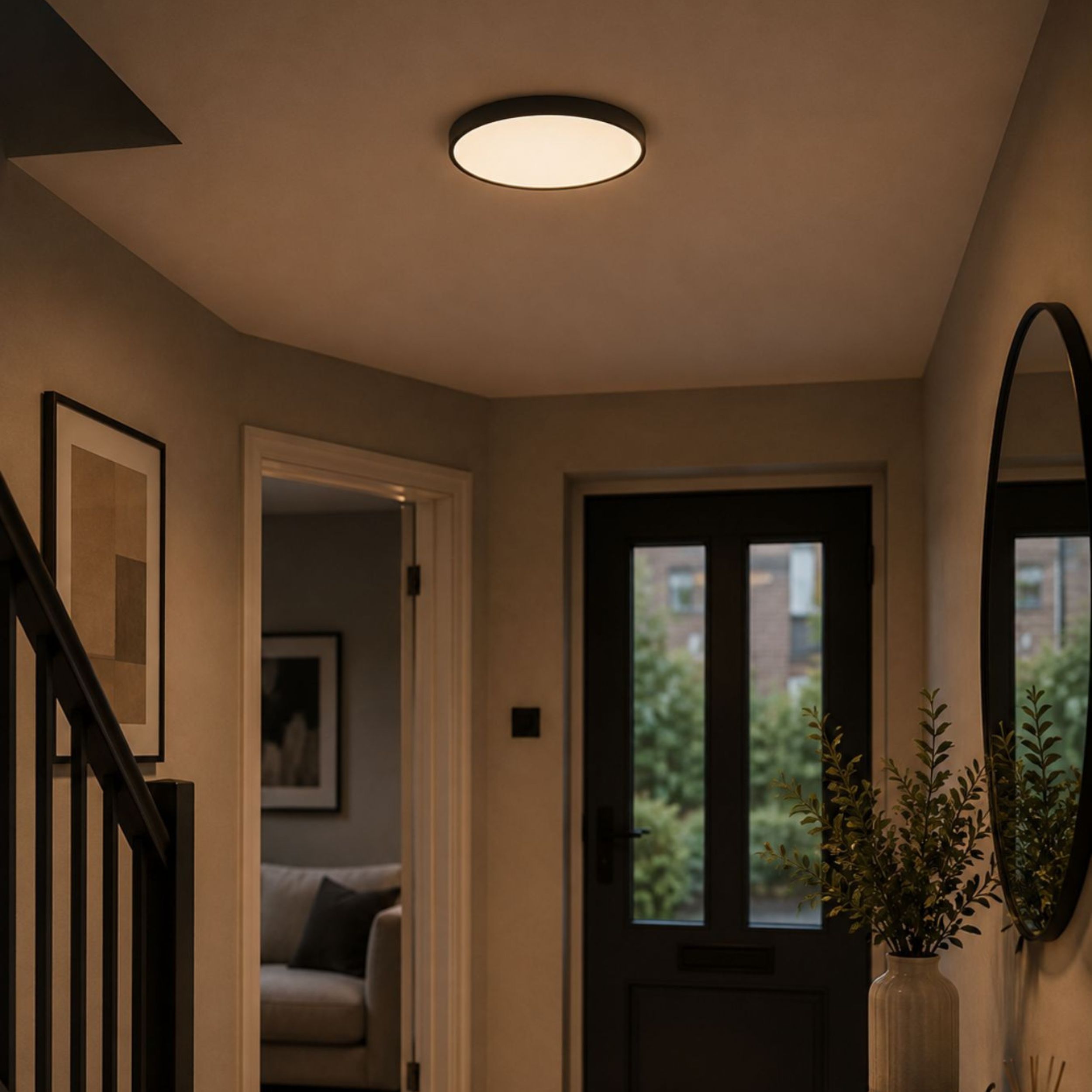EGLO Fueva 6 Black LED Ceiling Light, 27cm