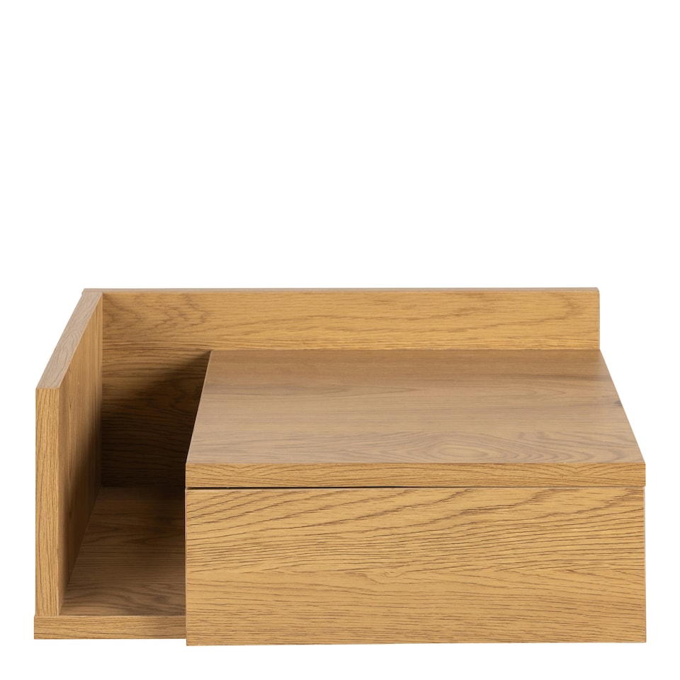 image 1 of Ashlan Square Bedside Table with 1 Drawers in Oak