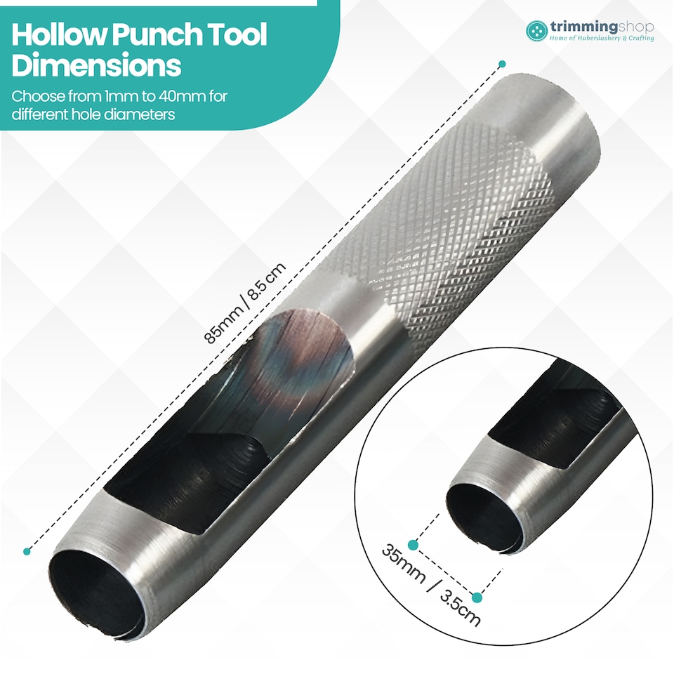 image 1 of 35mm Steel Hollow Punch Leather Hole Puncher For Piercing Holes