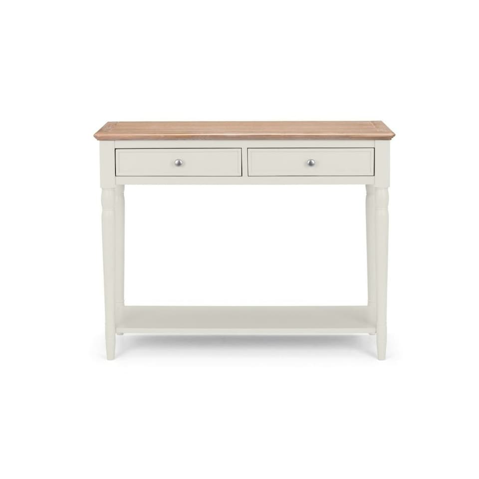 image 1 of Grey Lacquered Console Table with 2 Drawers Grey