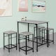 image 7 of SoBuy OGT11-HG,Industrial Dining Set Breakfast Bar Table and 4 Stools | Grey | Grey