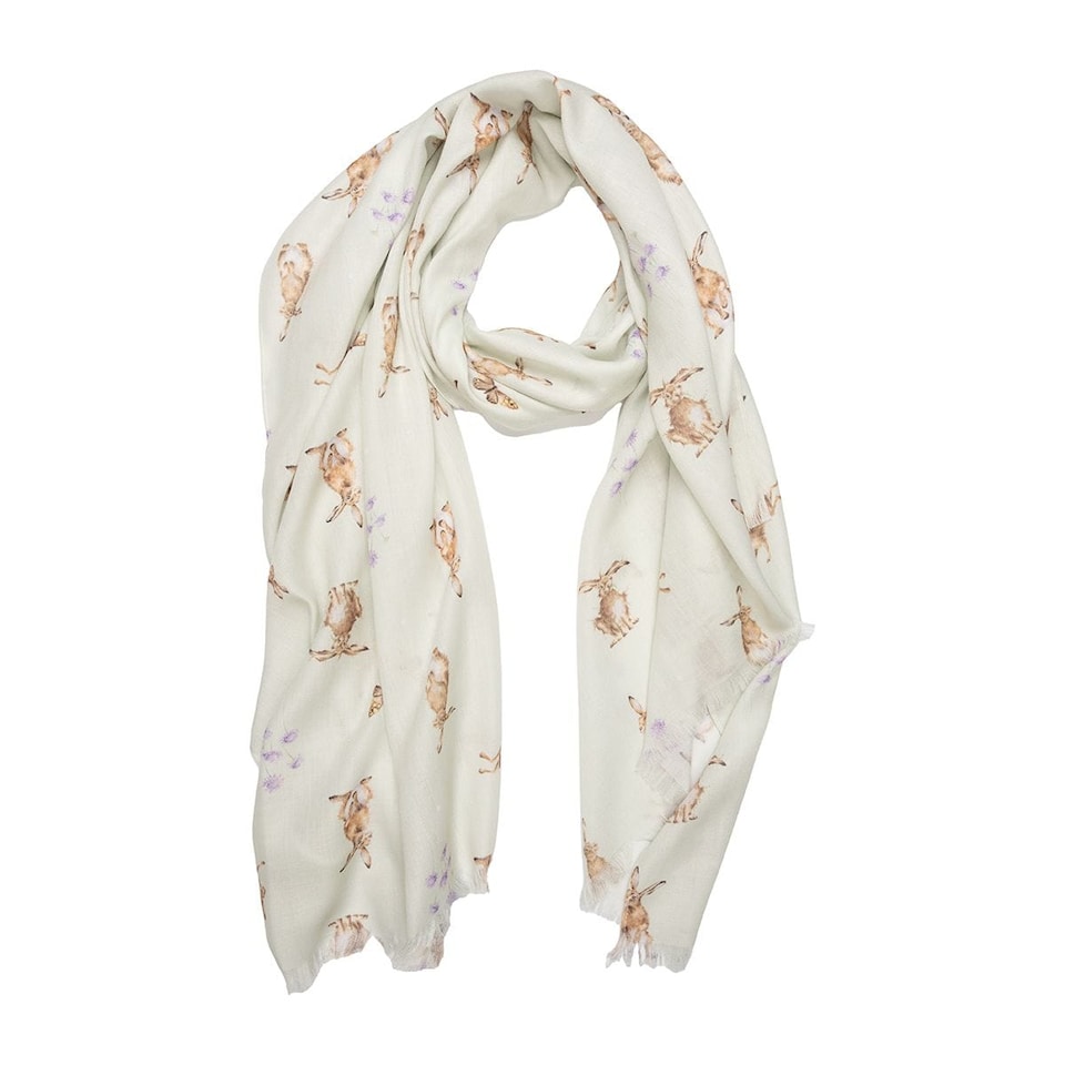 image 1 of Wrendale Designs Hare Brained Scarf with Gift Bag
