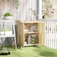 image 2 of Outsunny Wooden Garden Shed, Garden Tool Storage Shed with Hinged Roof and Shelf, Outdoor Storage Cabinet with Double Doors, Natural Wood Finish | White | 1
